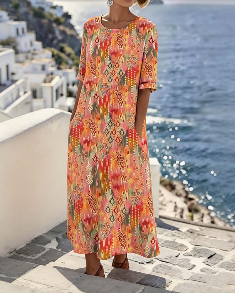 Emma | Vestito midi floreale leggero e fluido