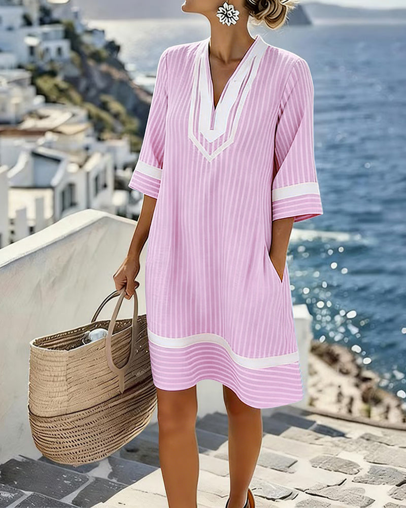 Klara™ | Vestito leggero a righe con scollo a V