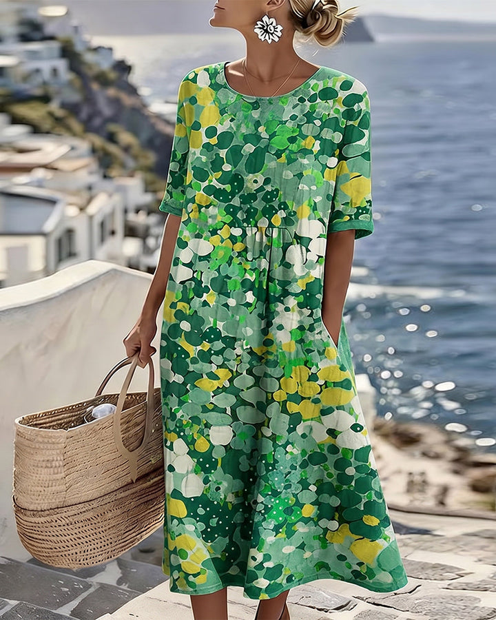Elena | Vestito midi floreale leggero e fluido