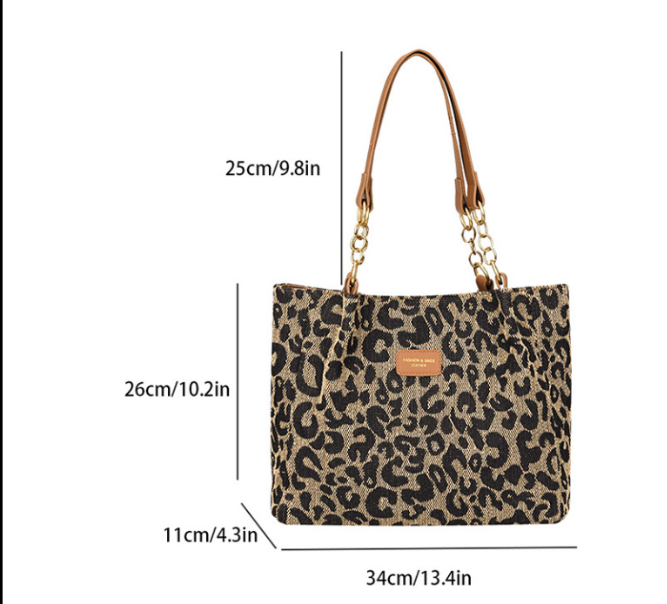 Levrier – Borsa da shopping in tela leopardata