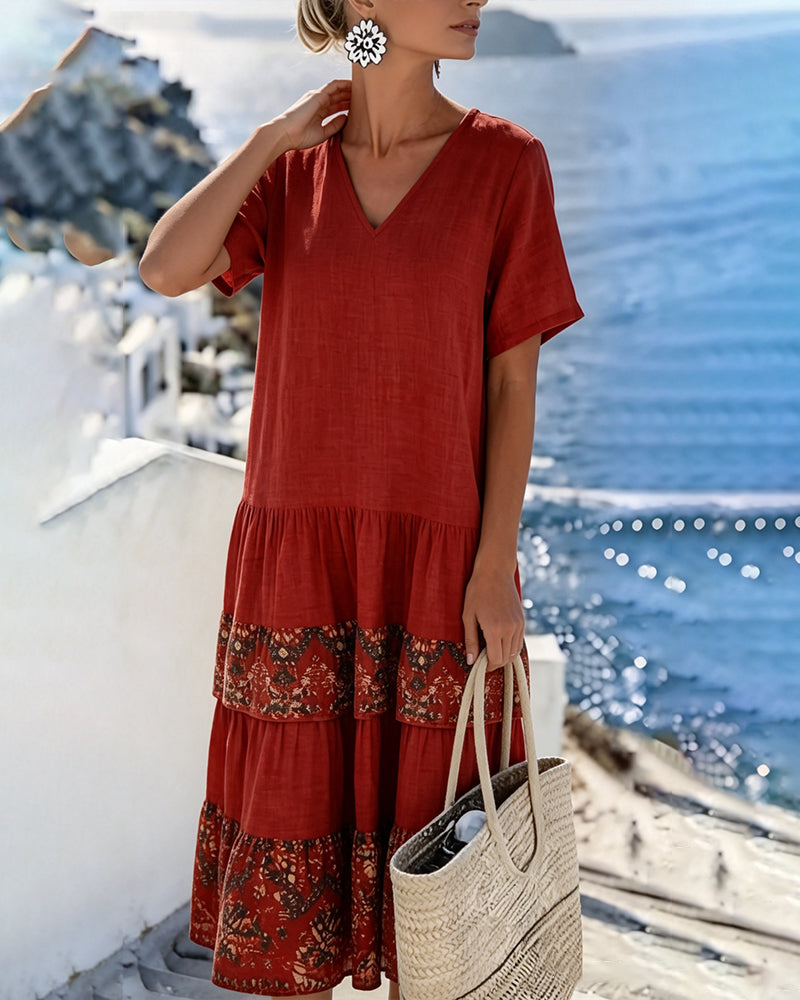 Martina | Vestito midi floreale leggero e fluido