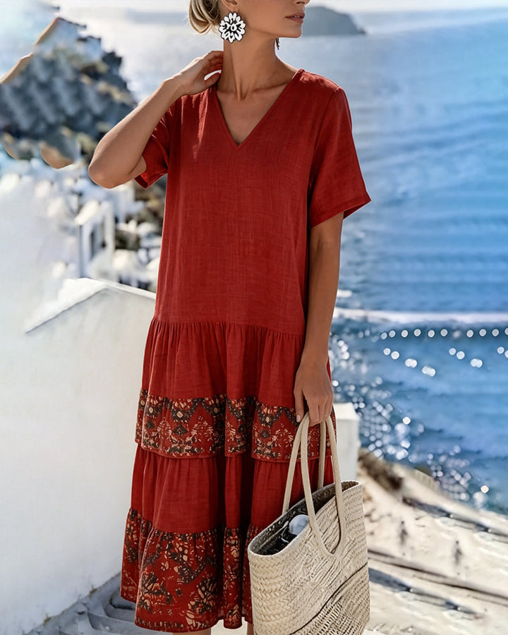 Martina | Vestito midi floreale leggero e fluido