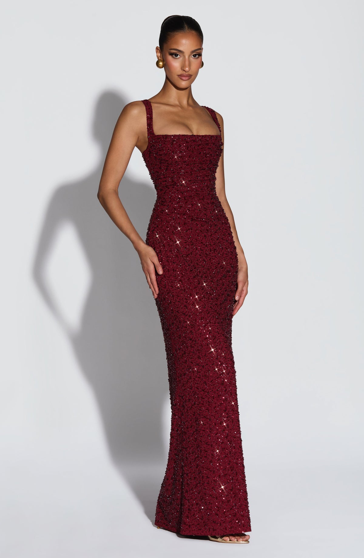 Rosa | Maxidress con Scollo Quadrato
