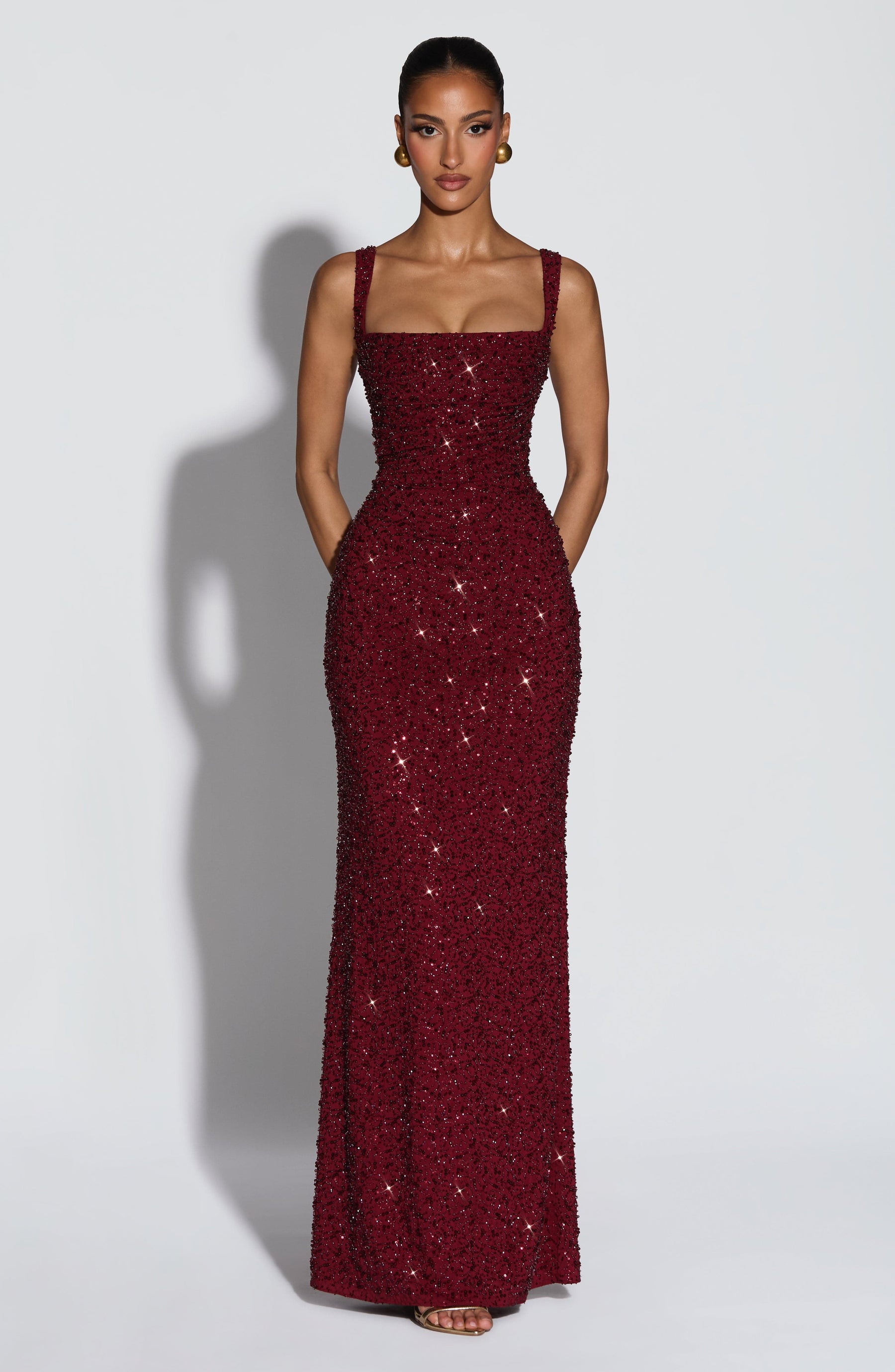Rosa | Maxidress con Scollo Quadrato