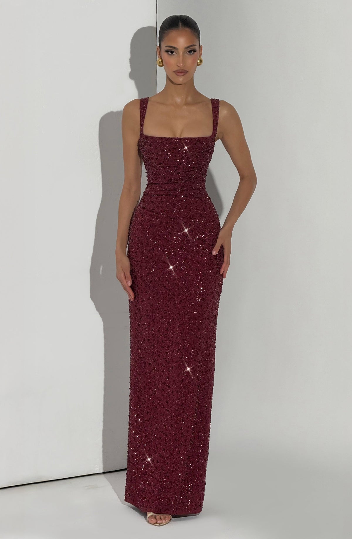 Rosa | Maxidress con Scollo Quadrato