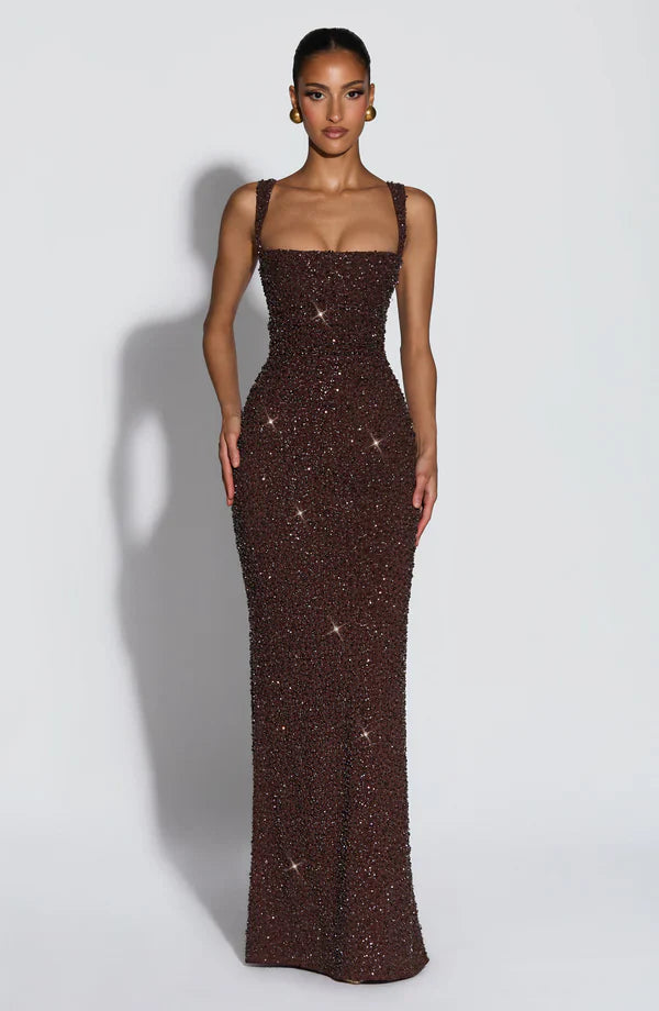 Rosa | Maxidress con Scollo Quadrato