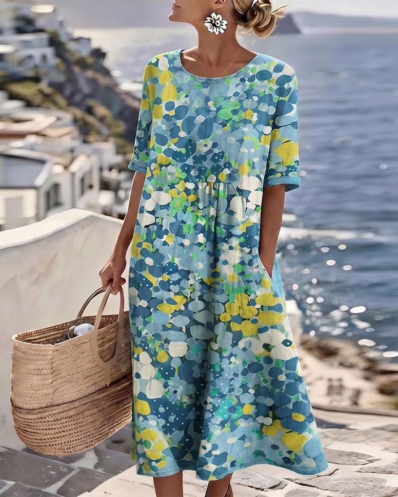 Elena | Vestito midi floreale leggero e morbido