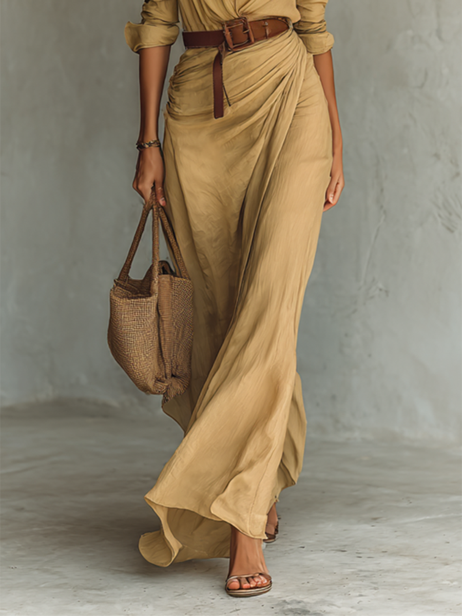 Alessandra | Abito Lungo Drappeggiato Elegante