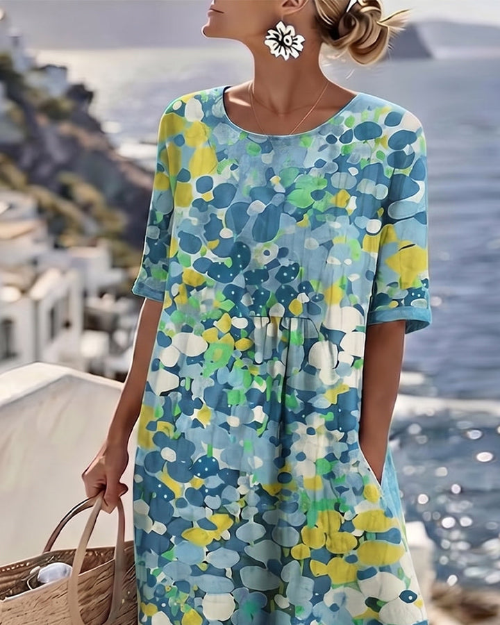 Elena | Vestito midi floreale leggero e fluido