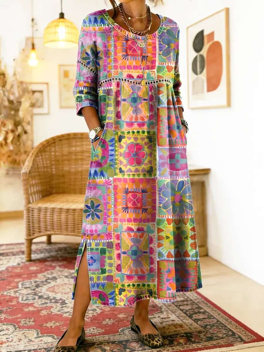 Pilar | Vestito Stampato Etnico