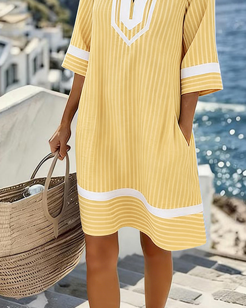 Klara™ | Vestito leggero a righe con scollo a V