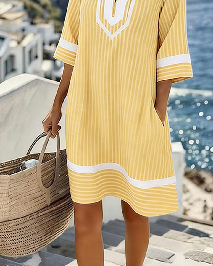 Klara™ | Vestito leggero a righe con scollo a V
