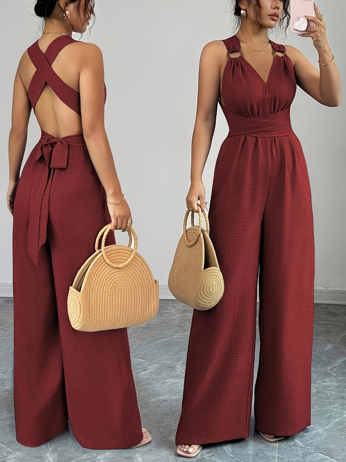 Valentina | Tuta Elegante con Schiena Incrociata