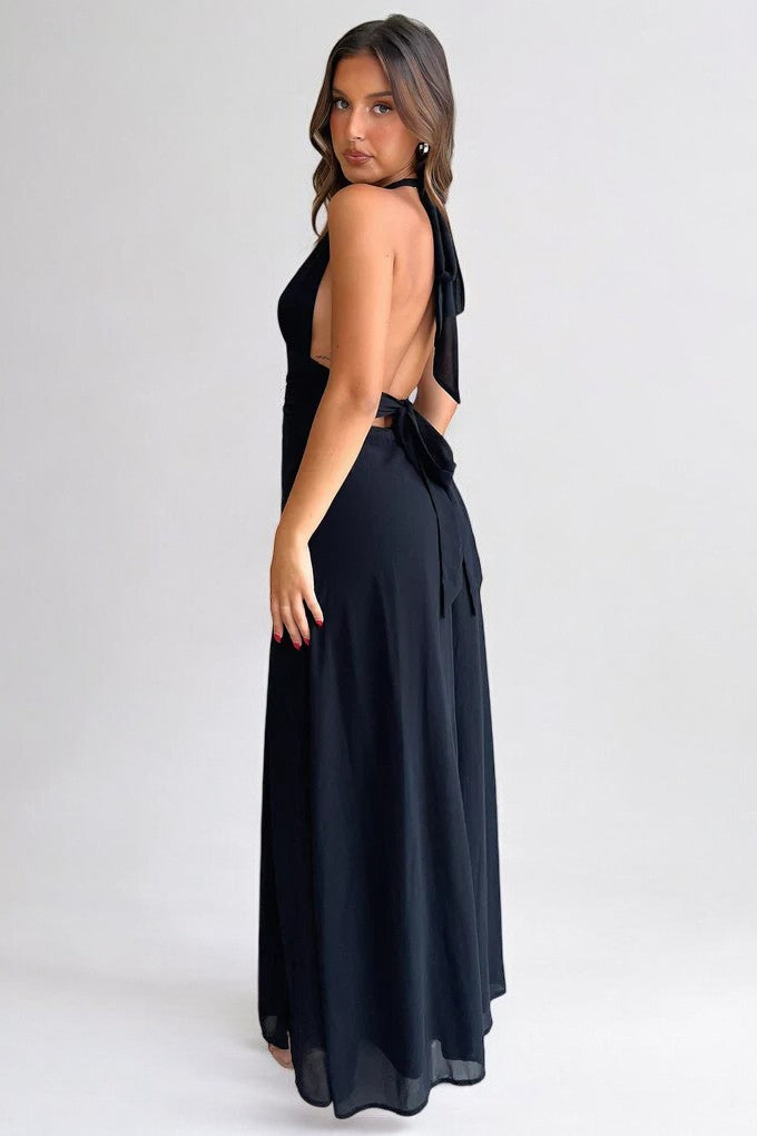 LILLI | Abito Maxy con Scollo a Halter e Spacco Alto