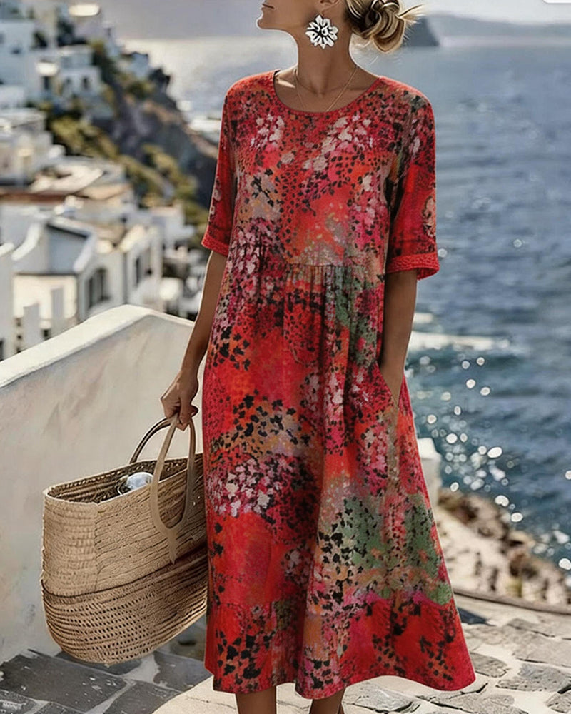 Paula | Abito midi floreale leggero e morbido