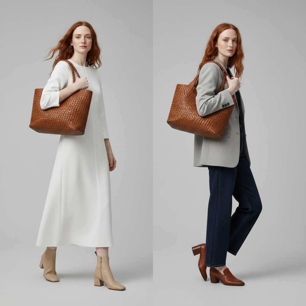 Lana | Borsa Tote in Pelle Intrecciata