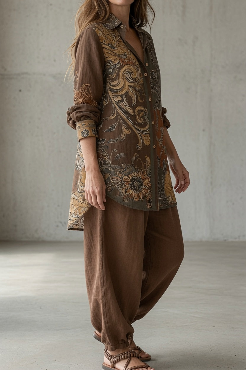 Isabella | Completo Boho Chic con Stampa Artistica