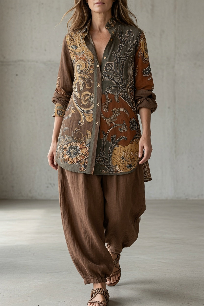Isabella | Completo Boho Chic con Stampa Artistica