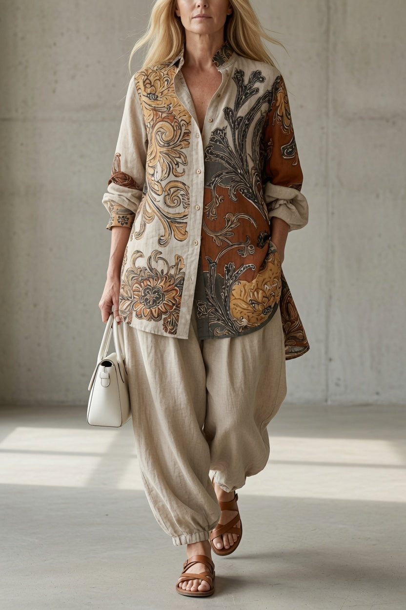 Isabella | Completo Boho Chic con Stampa Artistica