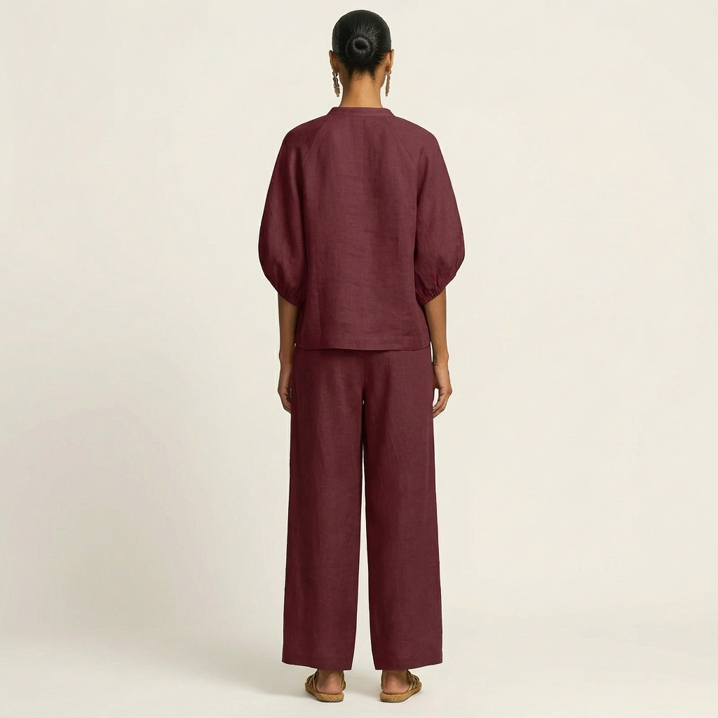 Marlowe | Set con maniche a sbuffo e zip frontale