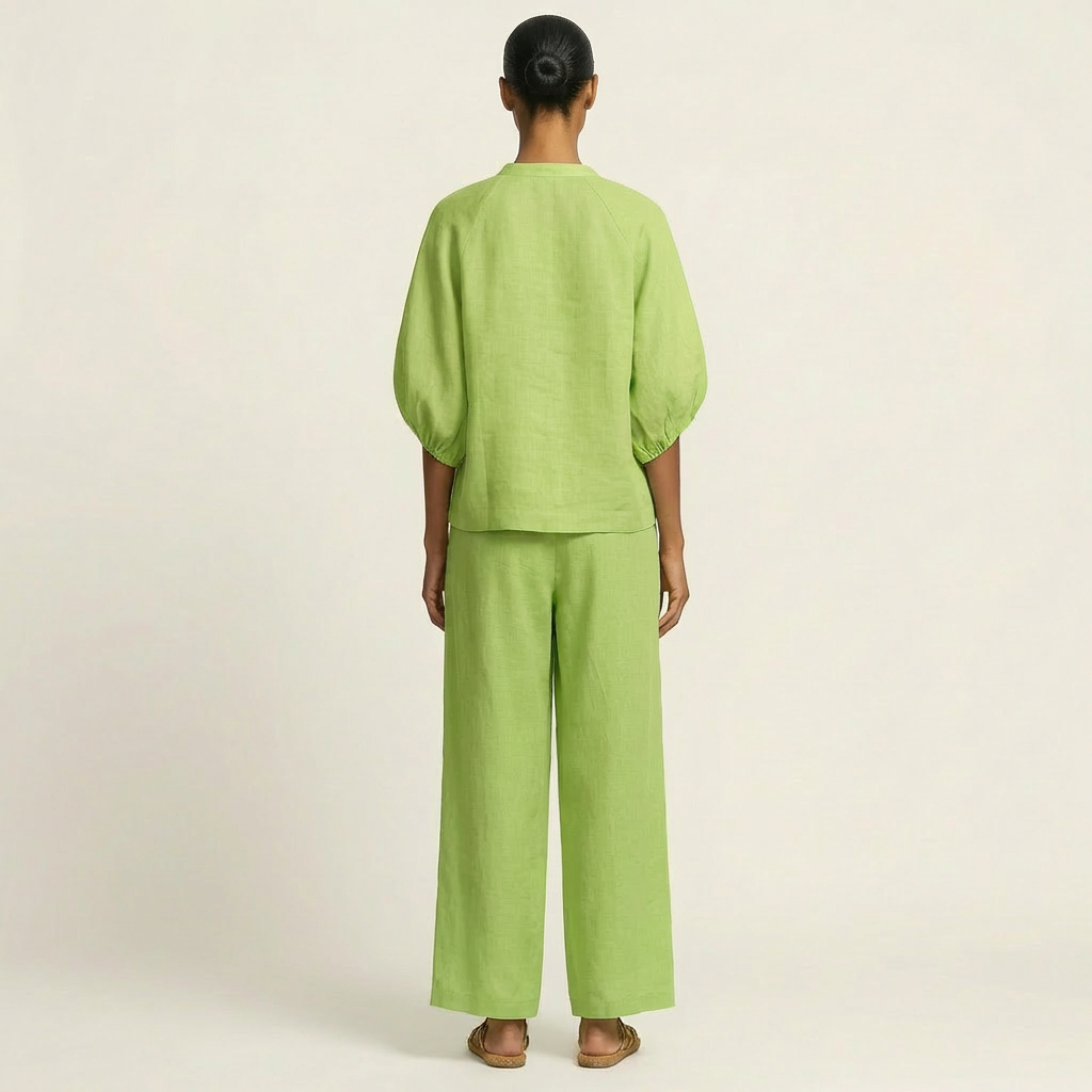 Marlowe | Set con maniche a sbuffo e zip frontale
