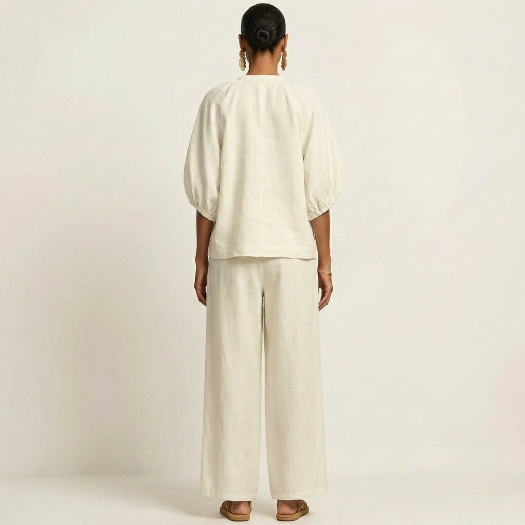 Marlowe | Set con maniche a sbuffo e zip frontale
