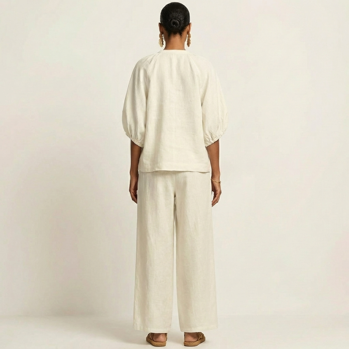 Marlowe | Set con maniche a sbuffo e zip frontale