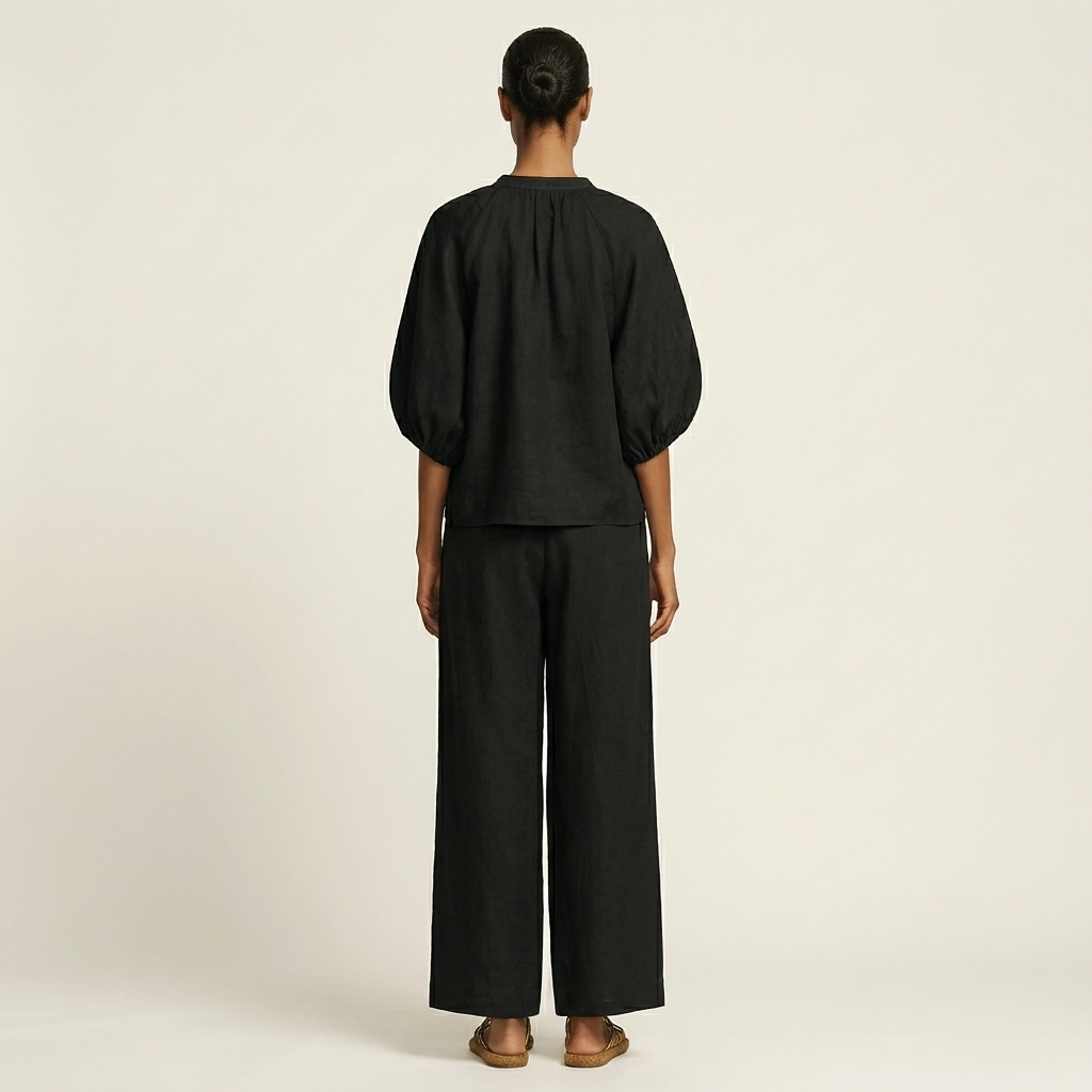 Marlowe | Set con maniche a sbuffo e zip frontale