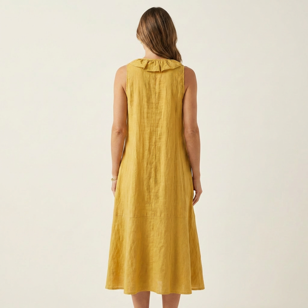 Vicky | Abito Maxy senza maniche con scollo a V e balza