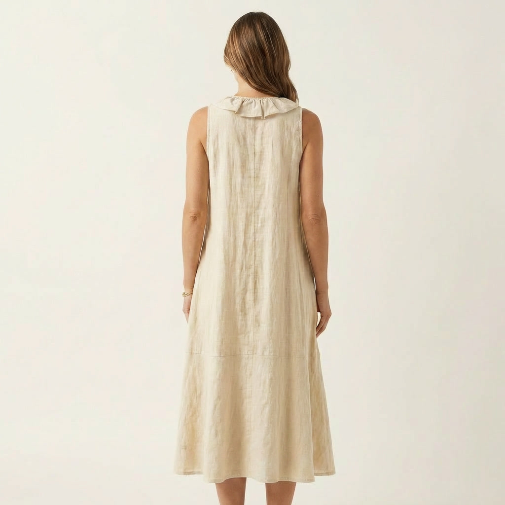 Vicky | Abito Maxy senza maniche con scollo a V e balza