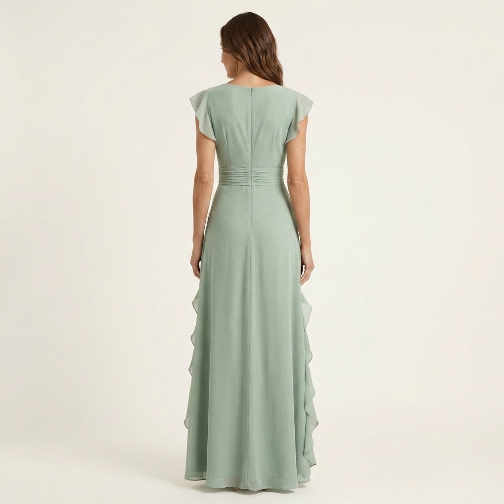 Nellyana | Vestito Maxy con Scollo a V Stile Incrociato e Maniche Fluttuanti