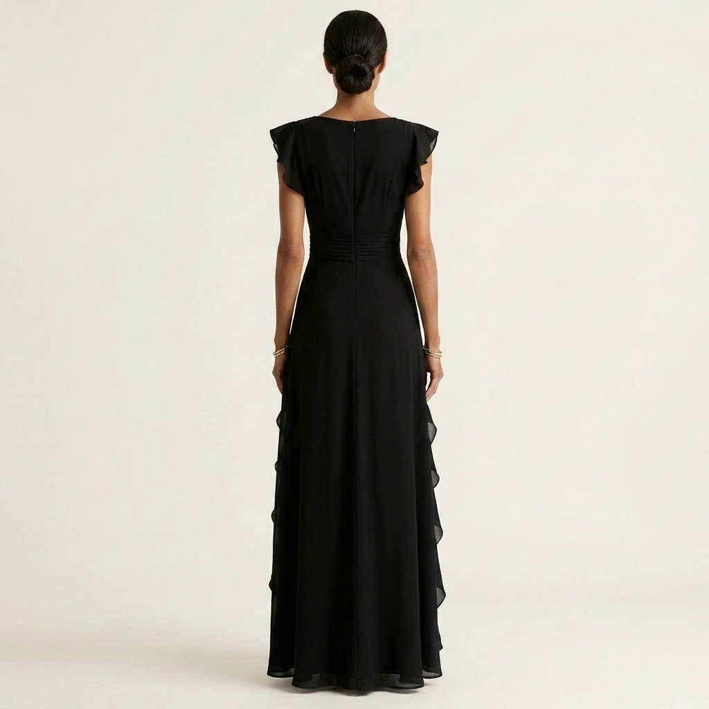 Nellyana | Vestito Maxy con Scollo a V Stile Incrociato e Maniche Fluttuanti
