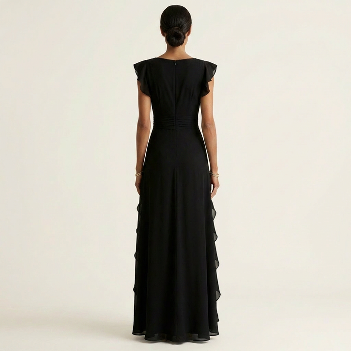 Nellyana | Vestito Maxy con Scollo a V Stile Incrociato e Maniche Fluttuanti