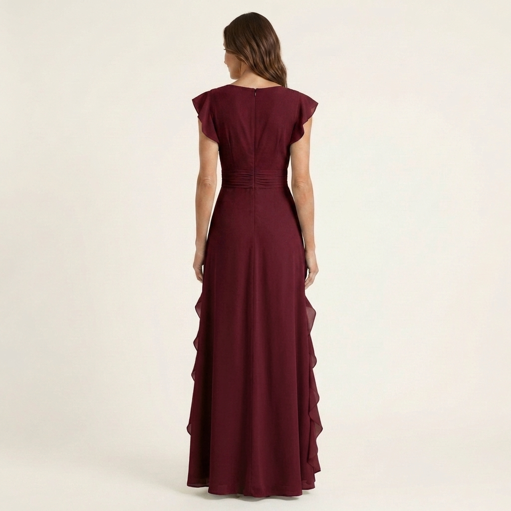 Nellyana | Vestito Maxy con Scollo a V Stile Incrociato e Maniche Fluttuanti