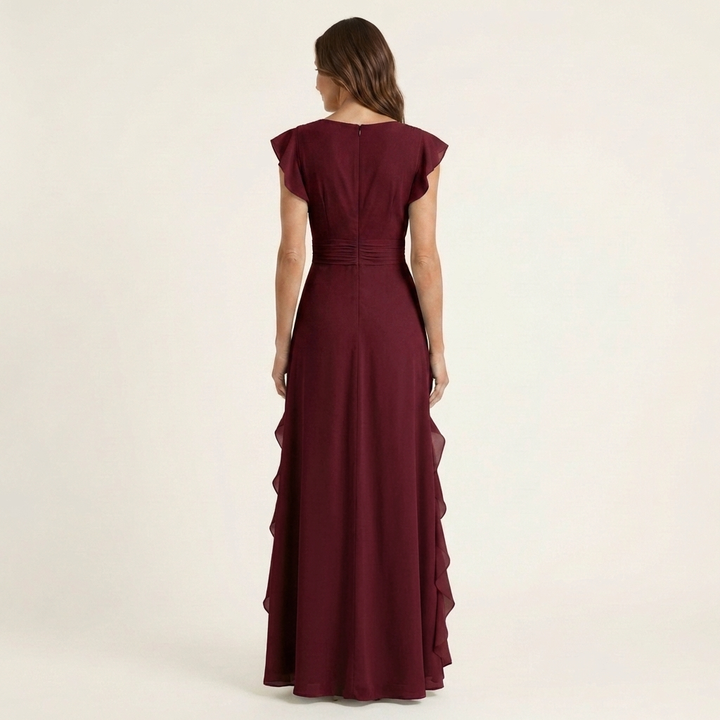 Nellyana | Vestito Maxy con Scollo a V Stile Incrociato e Maniche Fluttuanti