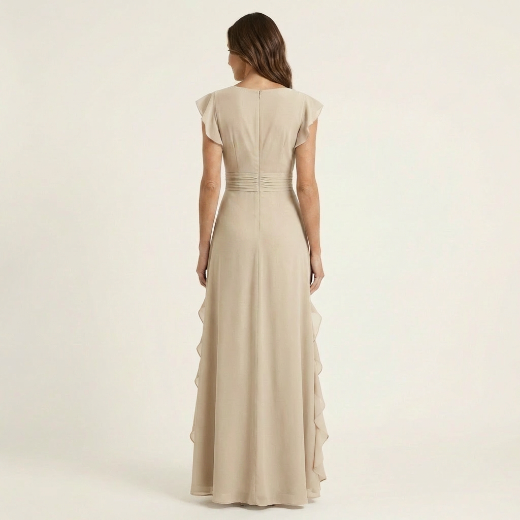 Nellyana | Vestito Maxy con Scollo a V Stile Incrociato e Maniche Fluttuanti