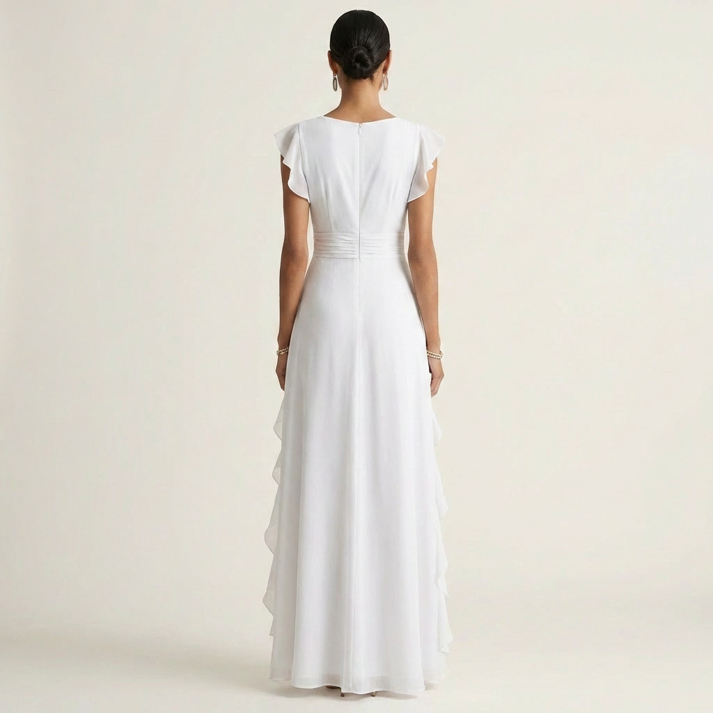 Nellyana | Vestito Maxy con Scollo a V Stile Incrociato e Maniche Fluttuanti