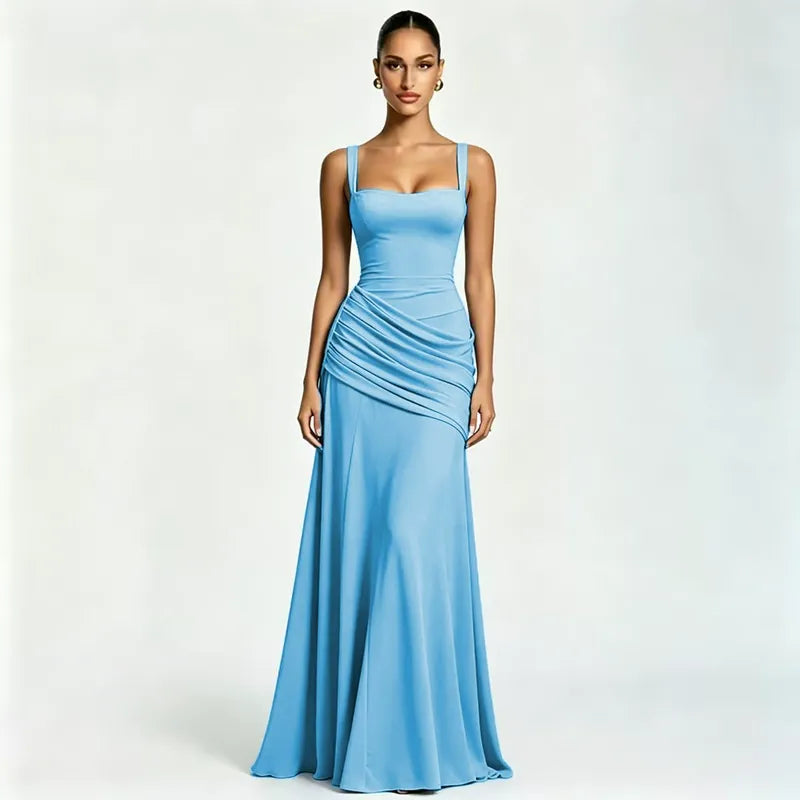 Giulia | Maxidress con Scollo Quadrato Arricciato