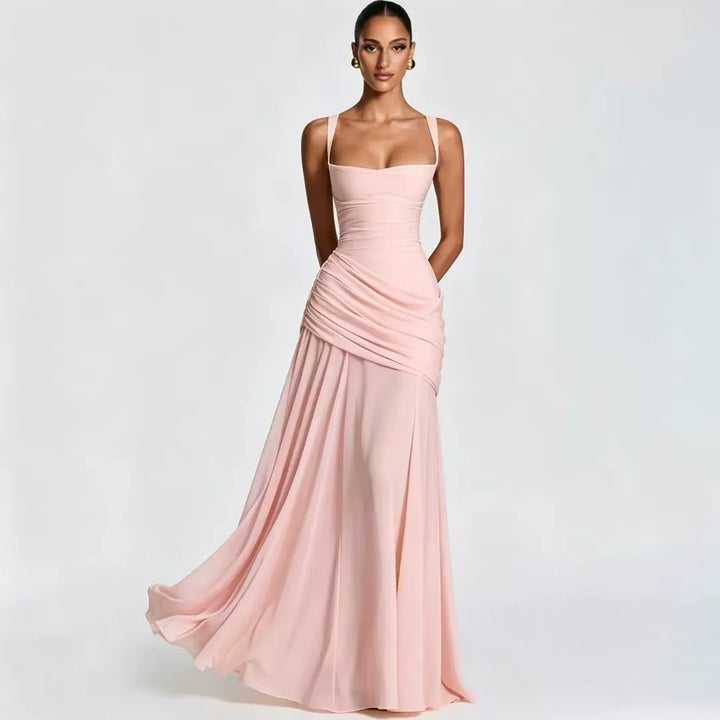 Elisa | Maxidress con Scollo Quadrato Arricciato