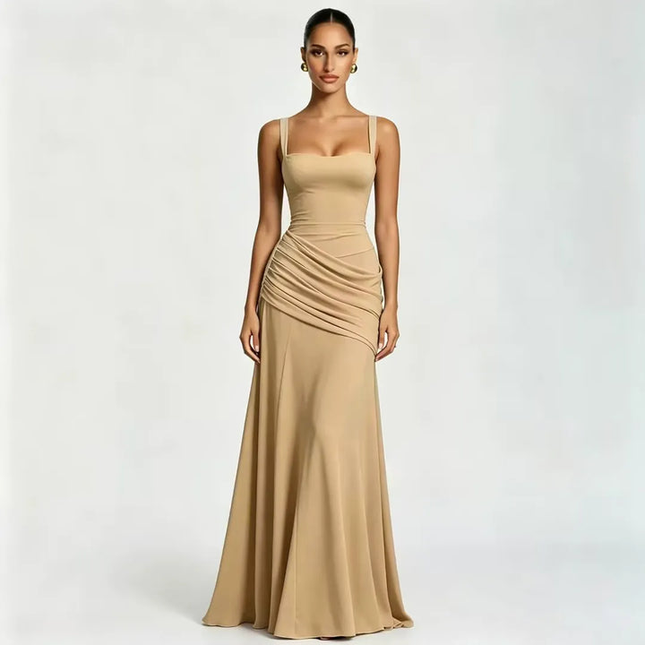 Giulia | Maxidress con Scollo Quadrato Arricciato
