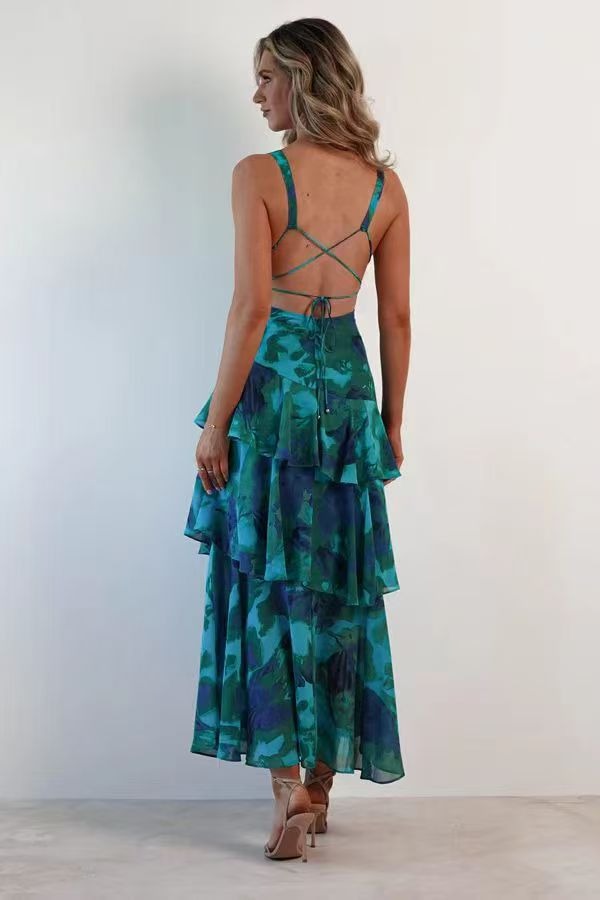 LISA | Abito Maxi Floreale con Volant