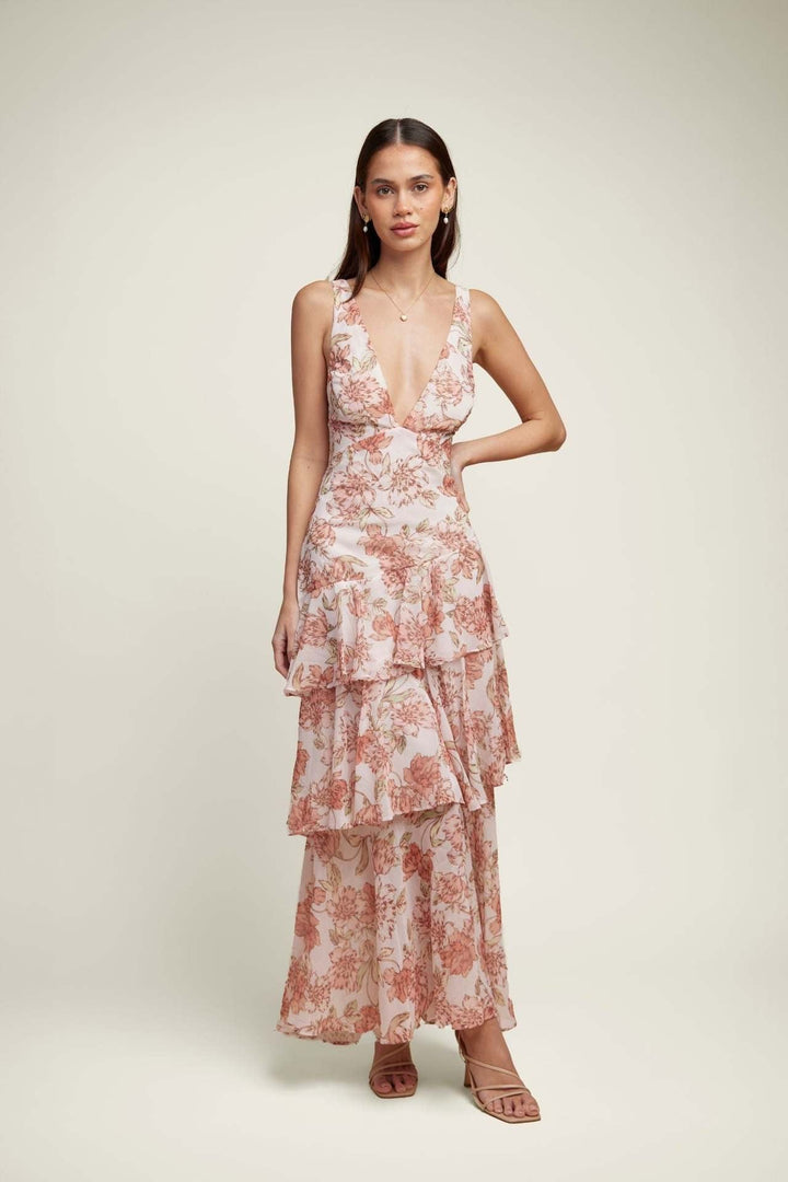 LISA | Abito Maxi Floreale con Volant