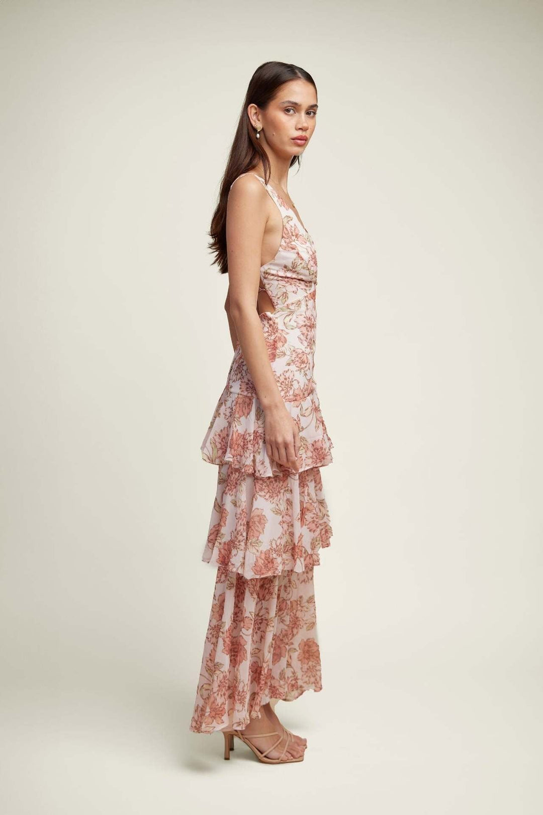 LISA | Abito Maxi Floreale con Volant
