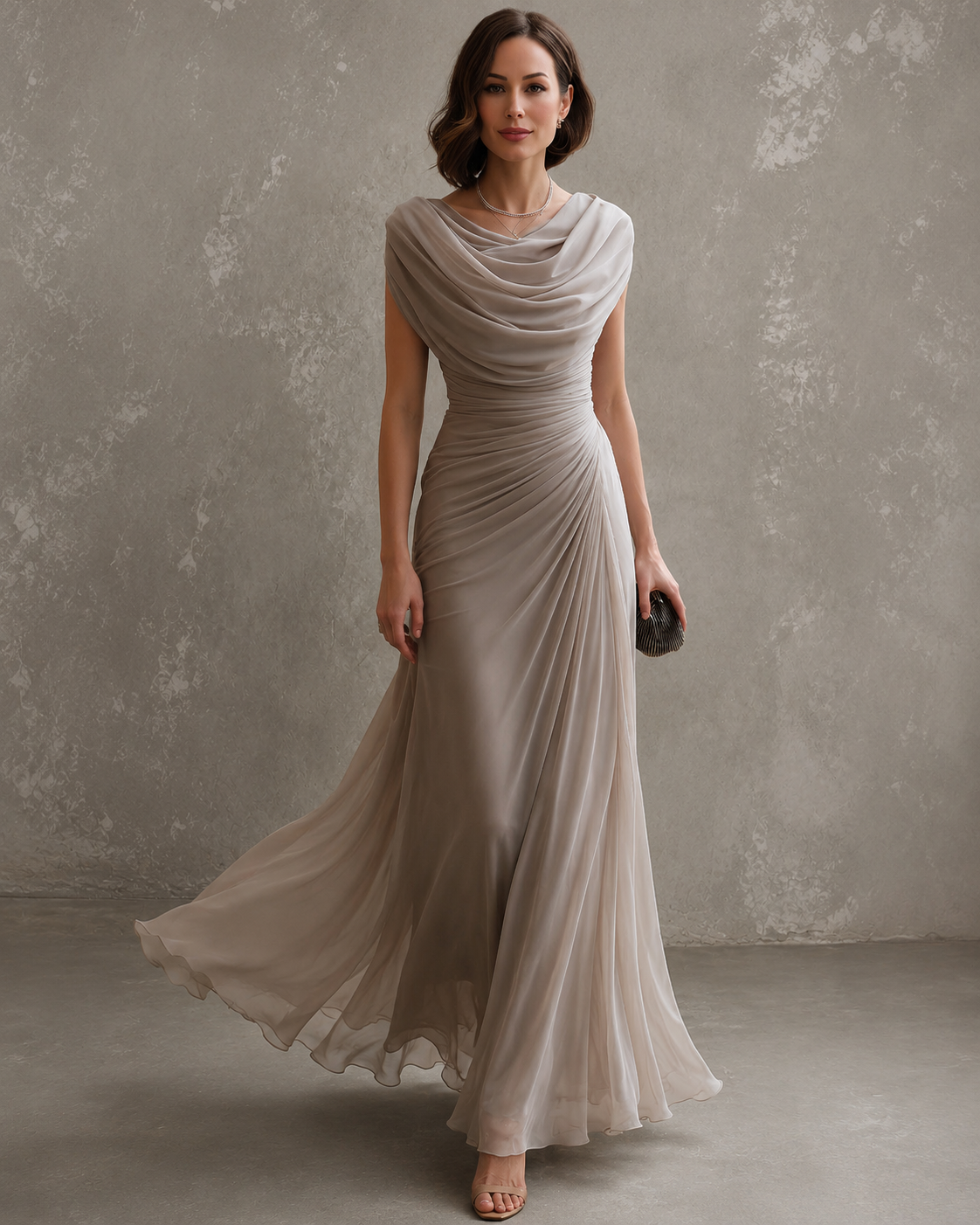 Alessia | Abito Maxi Drappeggiato Elegante