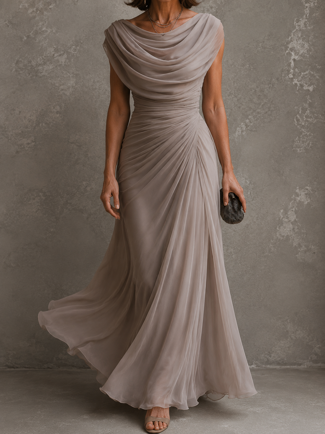 Alessia | Abito Maxi Drappeggiato Elegante