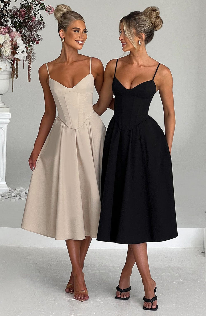 MAILEEN | Elegante Vestito Midi in Stile Corsetto
