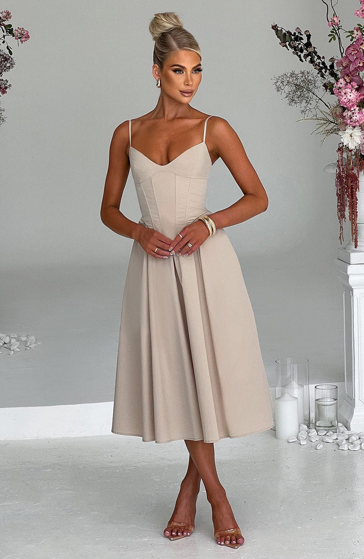 MAILEEN | Elegante Vestito Midi in Stile Corsetto