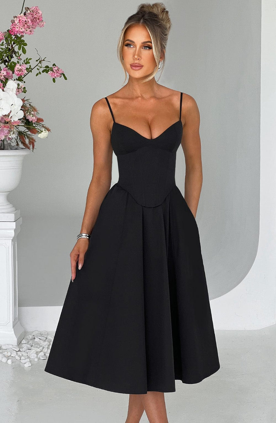 MAILEEN | Elegante Vestito Midi in Stile Corsetto
