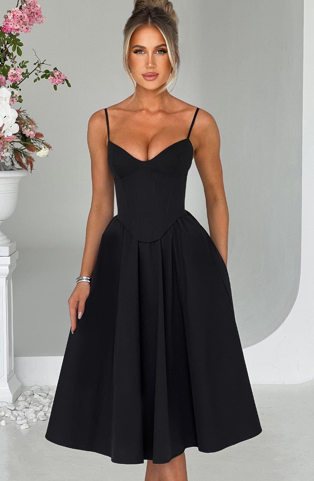 MAILEEN | Elegante Vestito Midi in Stile Corsetto