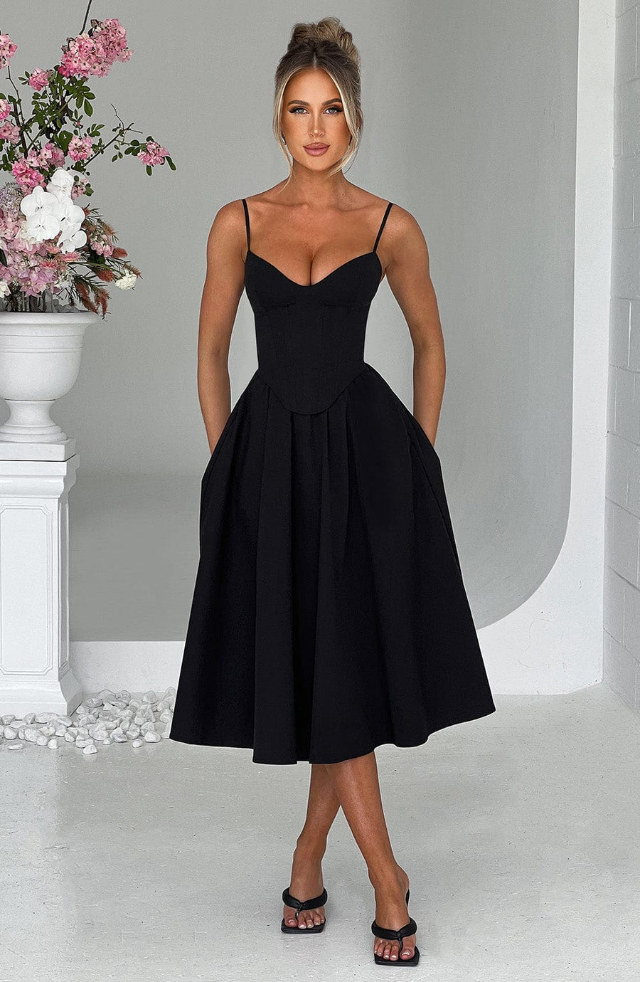 MAILEEN | Elegante Vestito Midi in Stile Corsetto